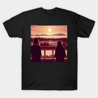 The Girls Watching the Sunset at Winter II T-Shirt